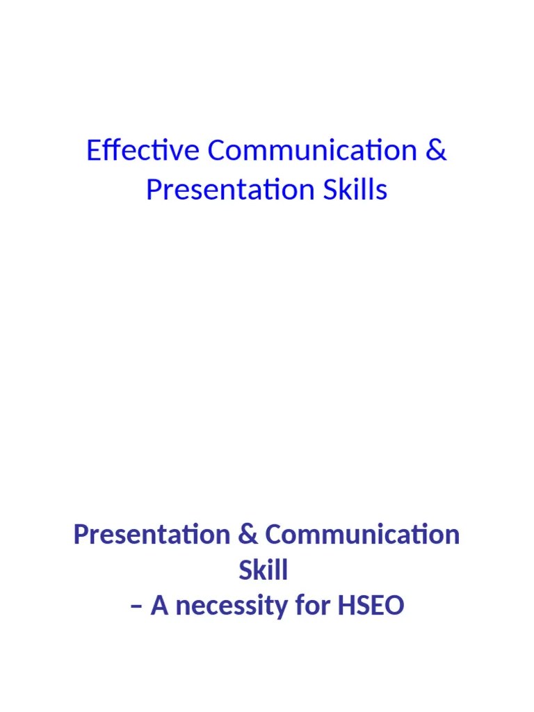 6 Effective Presentation & Communication Skill | PDF | Communication ...