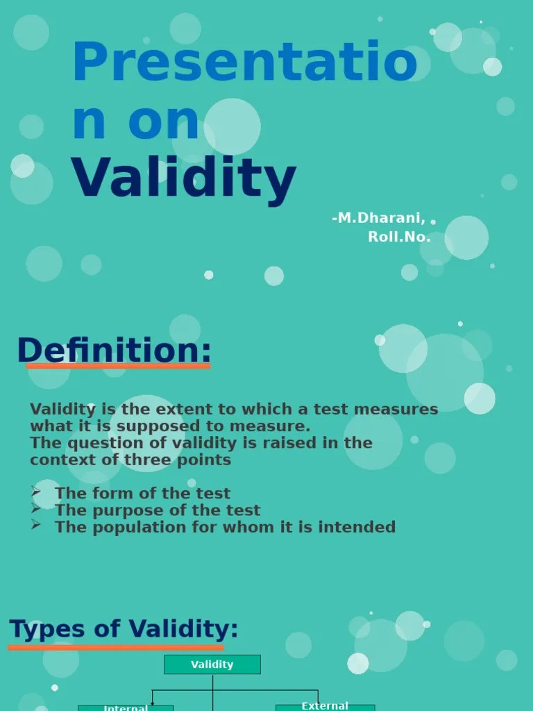 On Validity And Its Types | PDF | Validity (Statistics) | Behavioural ...