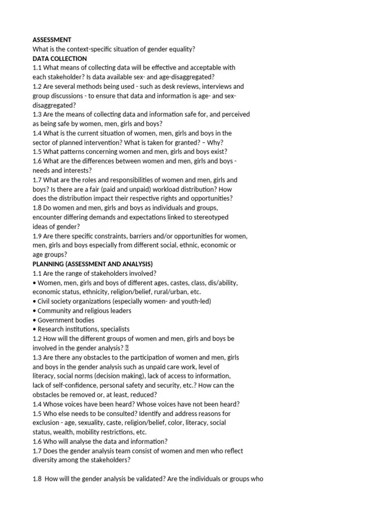 Integrated Gender Checklist_UN | PDF | Gender Studies | Gender Equality