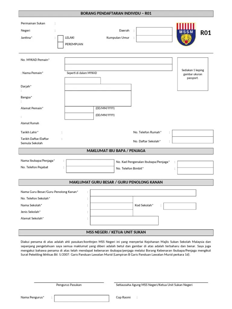 Borang R01 - 1 | PDF