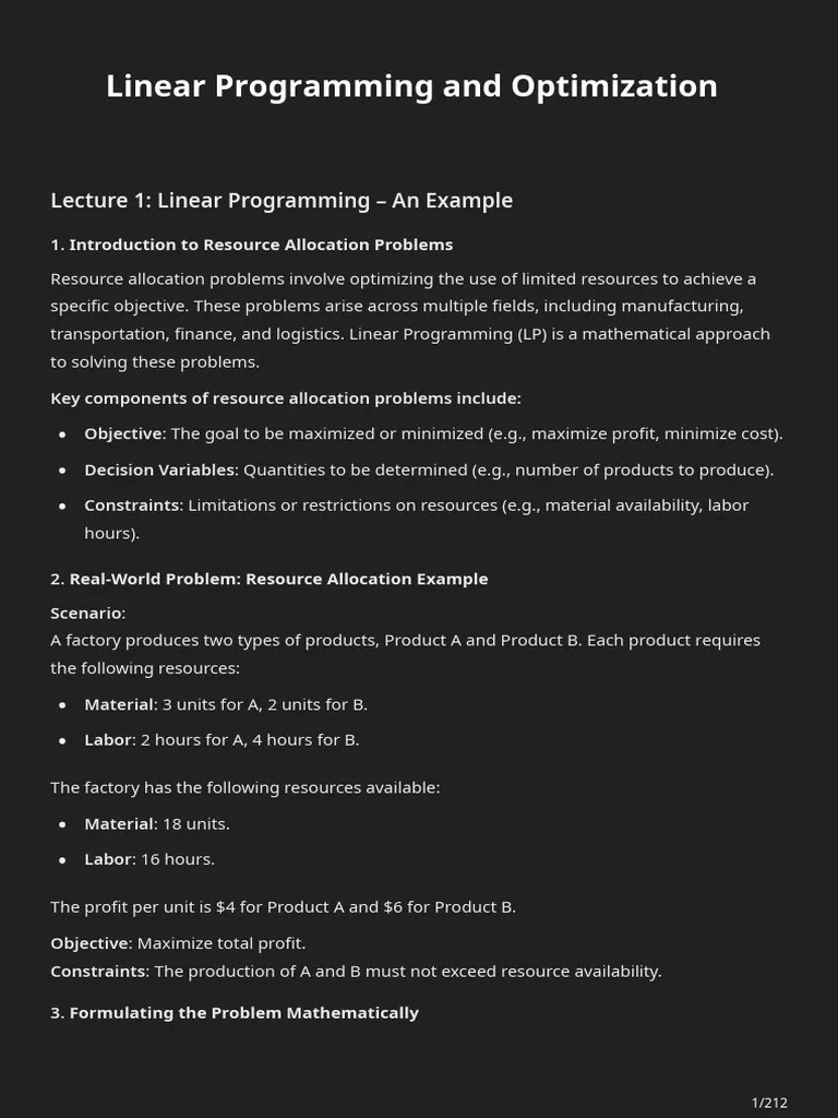 Optimization Lecture Notes | PDF | Linear Map | Vector Space