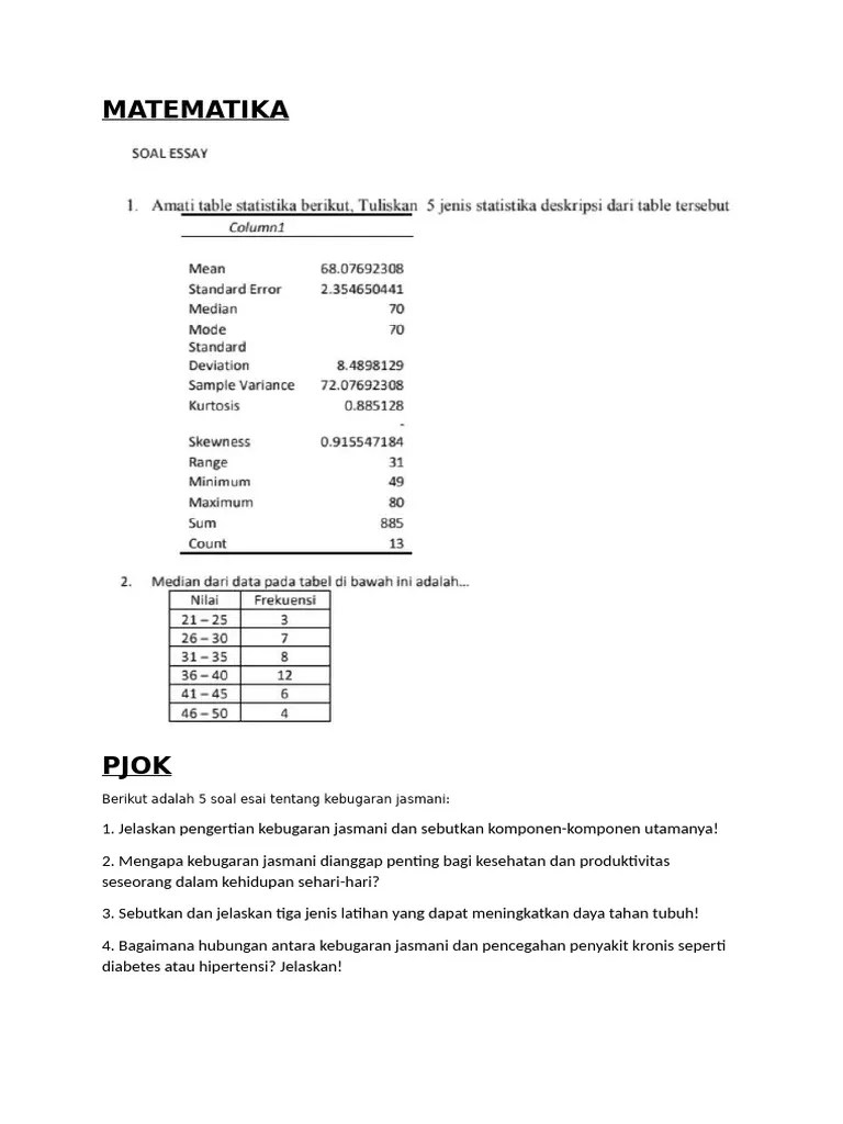 MATEMATIKA | PDF | Auto Mechanic