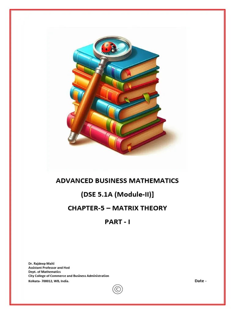 CH-5 Matrix Theory Part - 1 | PDF | Matrix (Mathematics) | Operator Theory