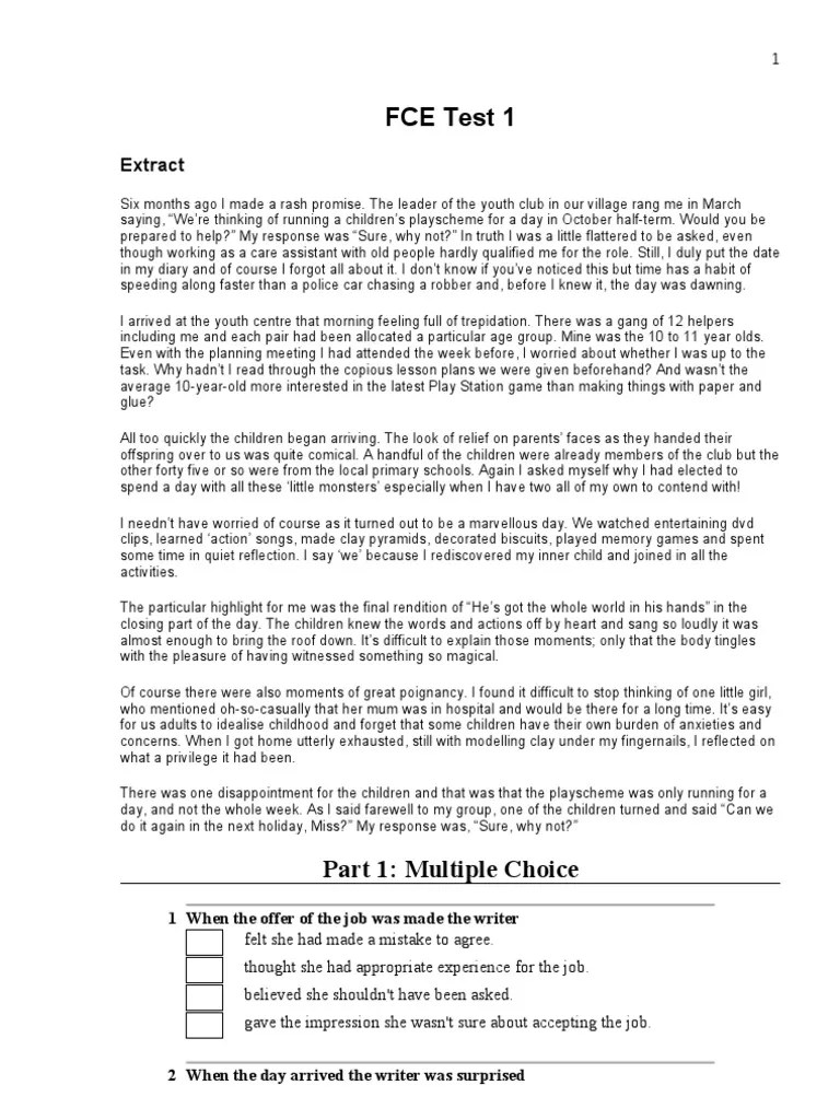 Fce test 1