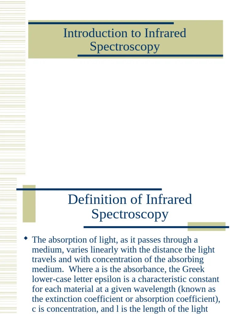 Introduction To Infrared Spectroscopy | PDF | Infrared Spectroscopy | Absorption Spectroscopy