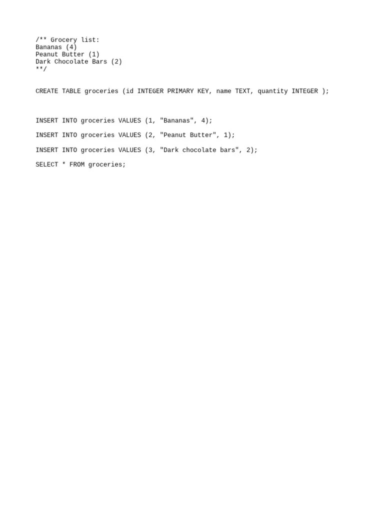 Creating A Table And Inserting Data | PDF
