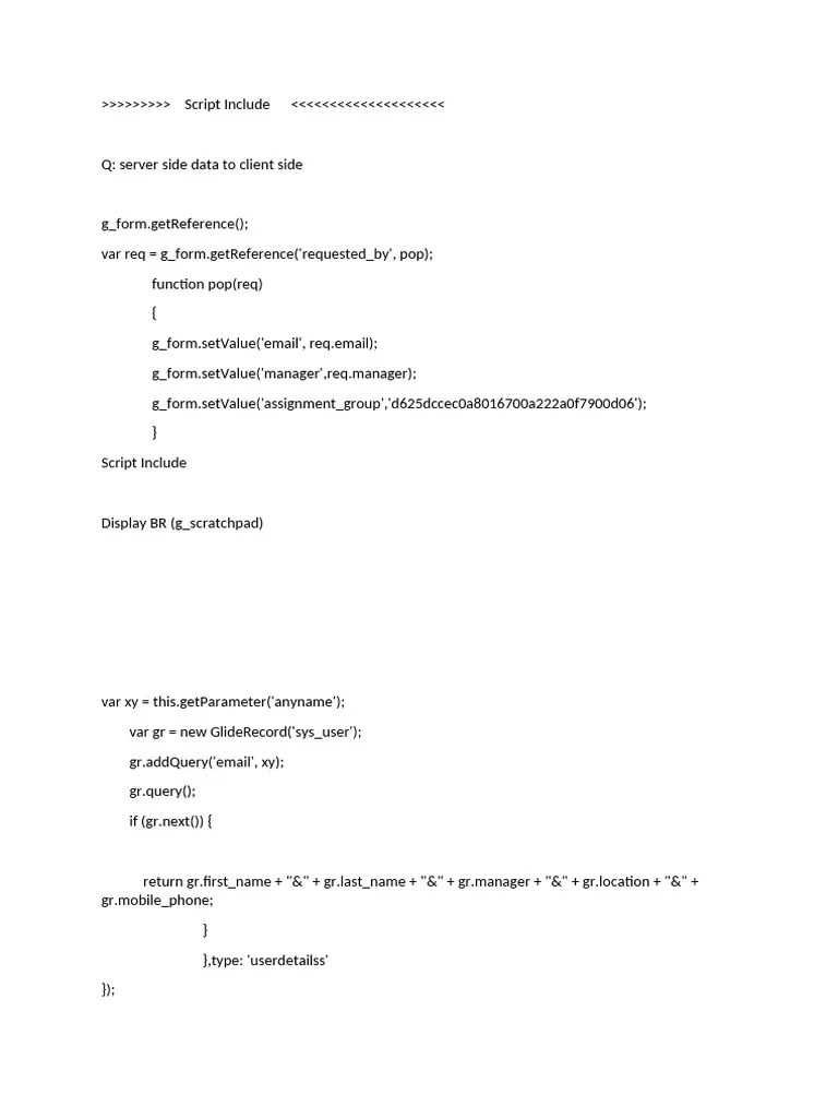 Script Include | PDF