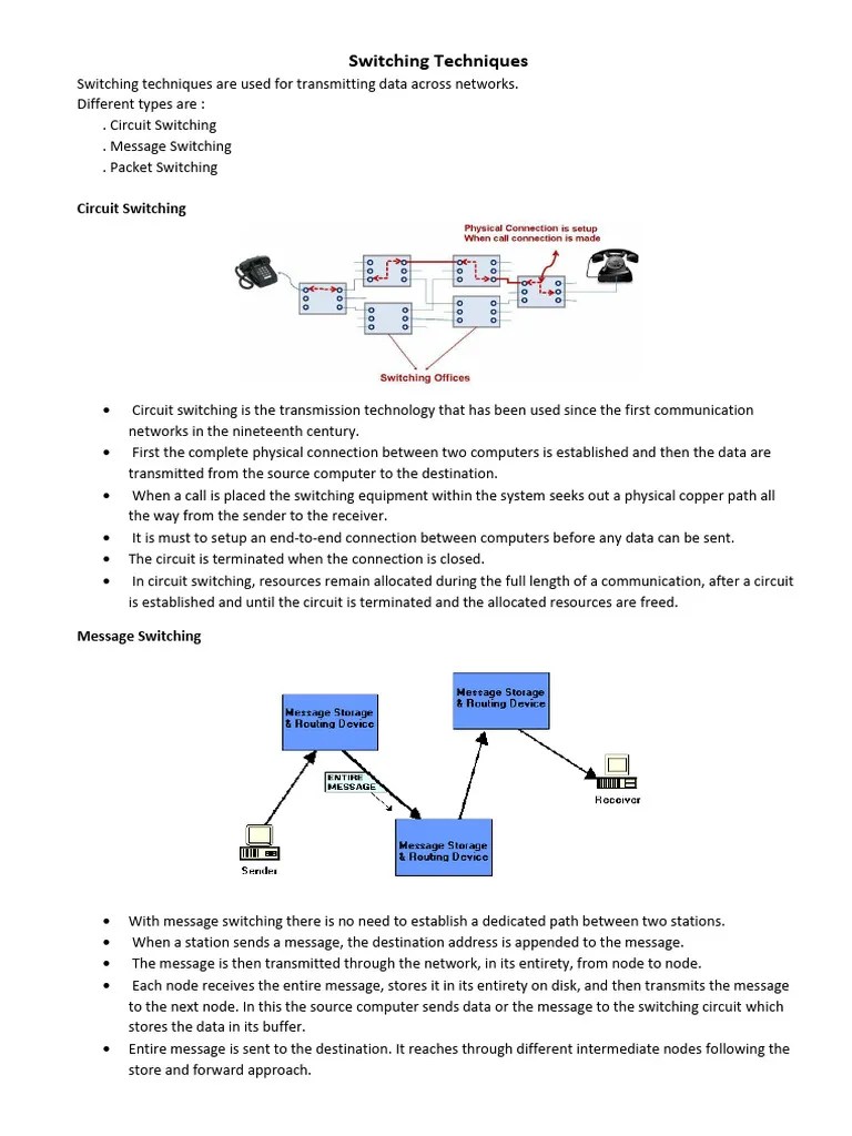 2.Switching Techniques | PDF | Computer Network | Bit Rate