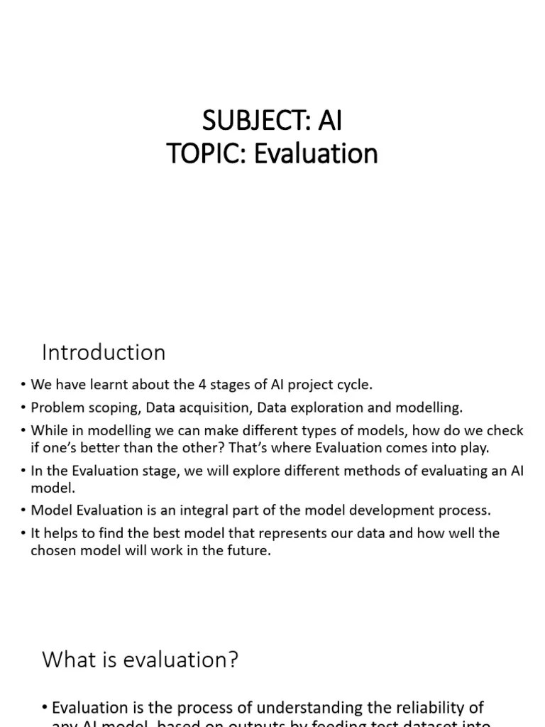 AI-Evaluation | PDF | Accuracy And Precision | Artificial Intelligence