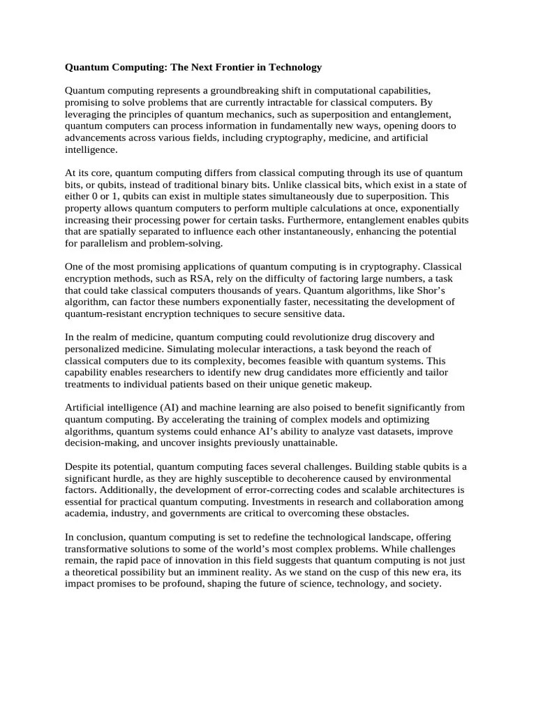 Quantum Computing | PDF | Quantum Computing | Computing