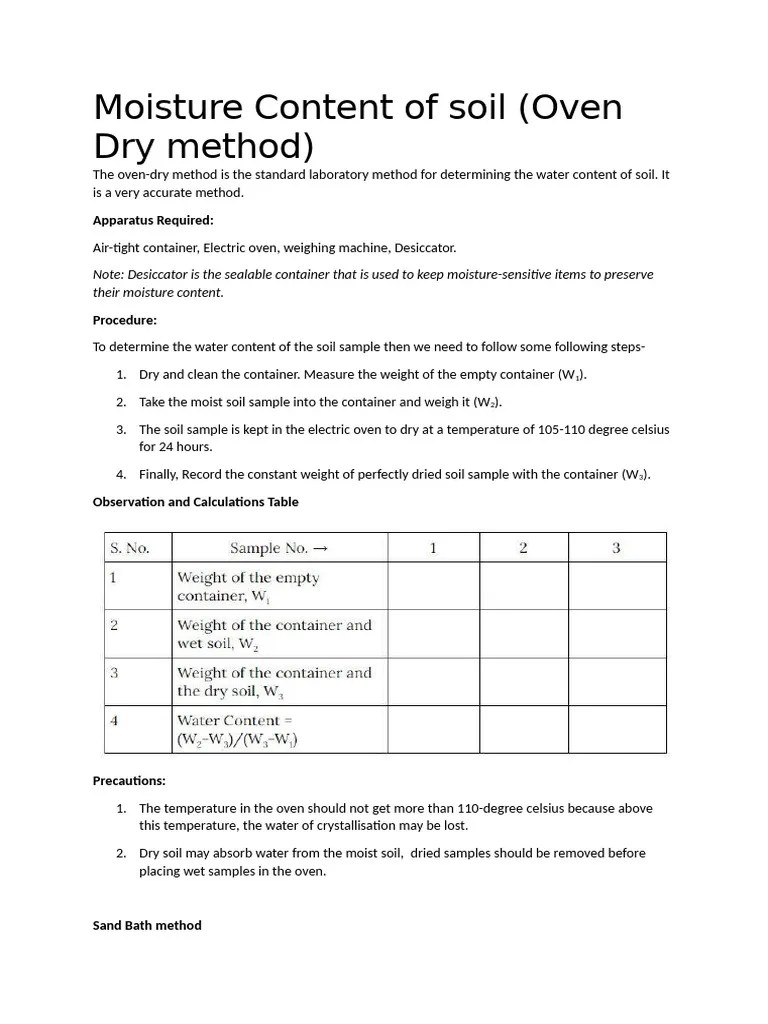 Water Content Of Soil Pdf Soil Applied And Interdisciplinary Physics