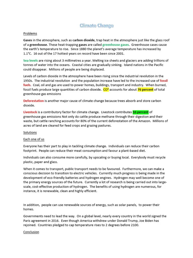 IELTS Climate Change | PDF | Climate Change | Greenhouse Gas