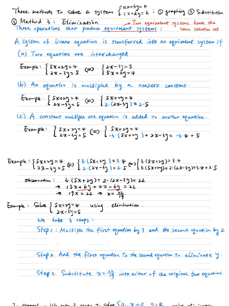 Lecture 5 Elimination And Augmented Matrix | PDF | Matrix Theory | Linear Algebra