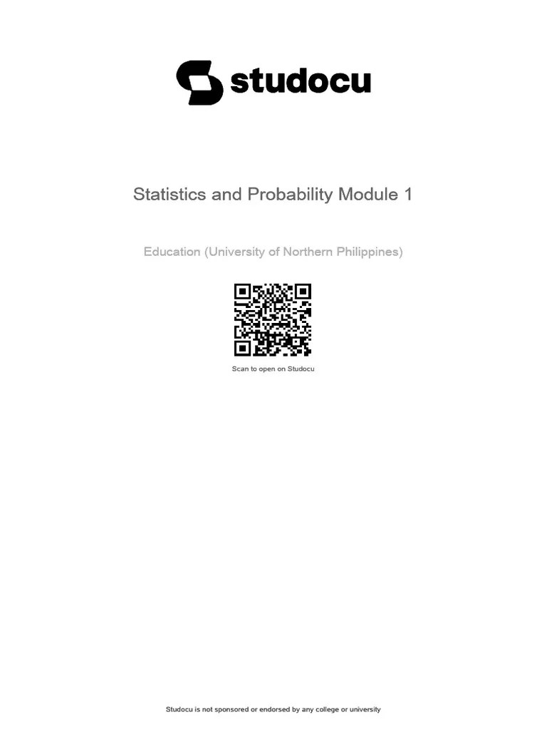 Statistics And Probability Module 1 | PDF | Probability Distribution ...