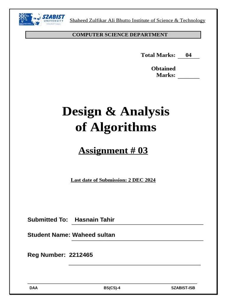 2212465 Daa | PDF | Theoretical Computer Science | Algorithms