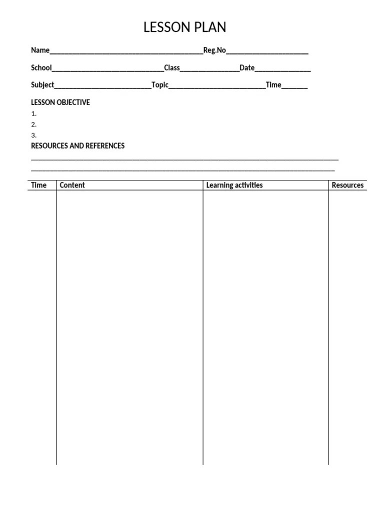 Lesson Plan | PDF