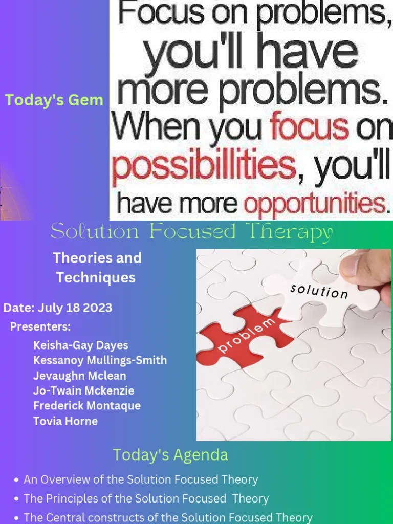 Solution Focused Therapy | PDF | Psychotherapy | Behavioural Sciences