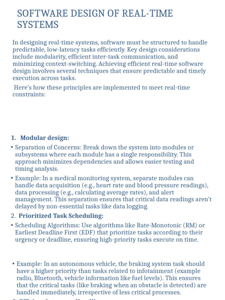 Software Design Of Real-time Systems | PDF | Scheduling (Computing ...