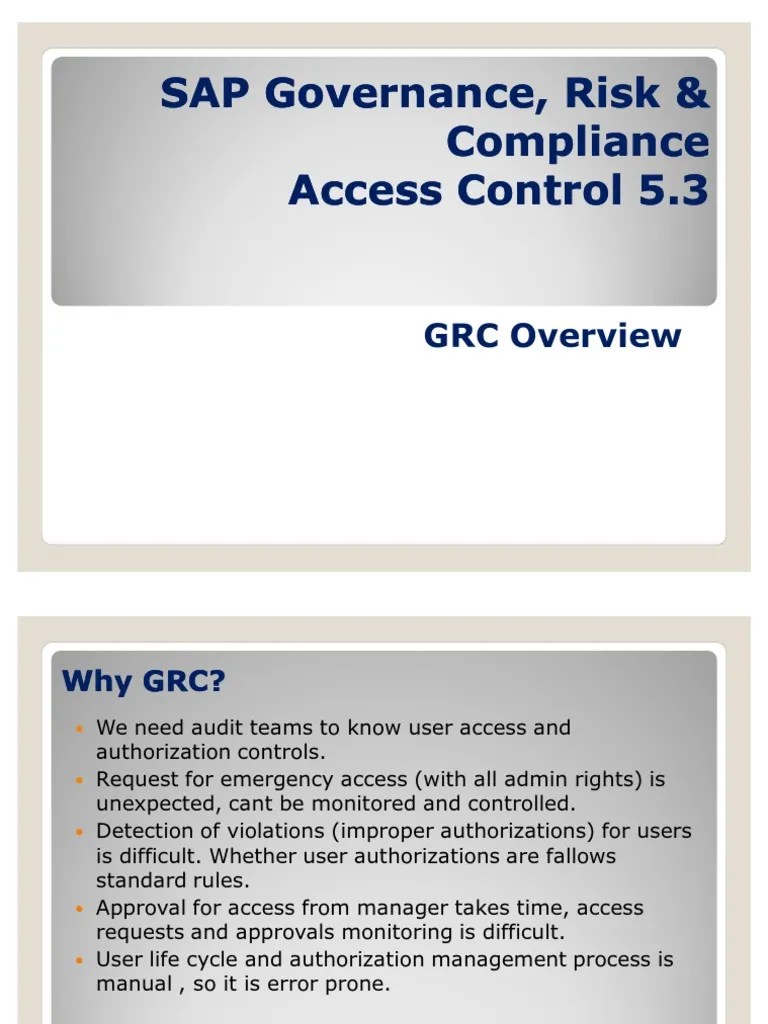 An Introduction To SAP GRC Access Control 5.3: Key Features ...