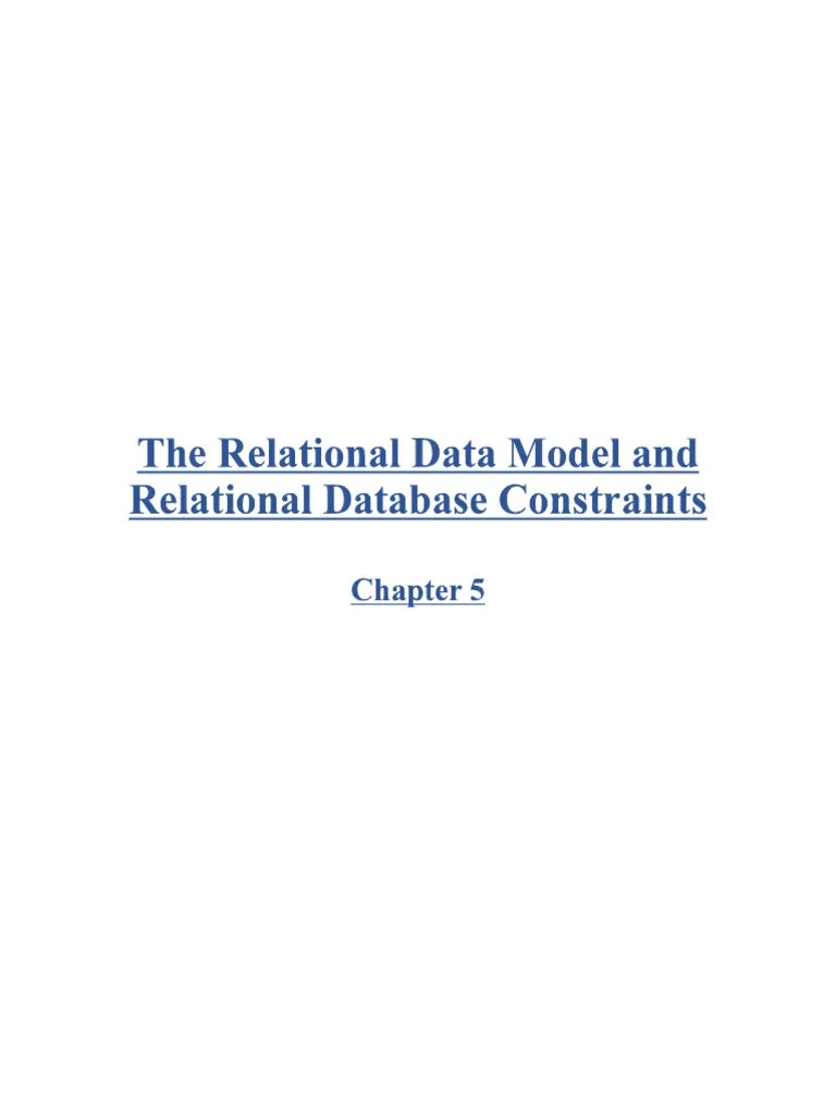 5 - The Relational Data Model And Relational Database Constraints2 | PDF