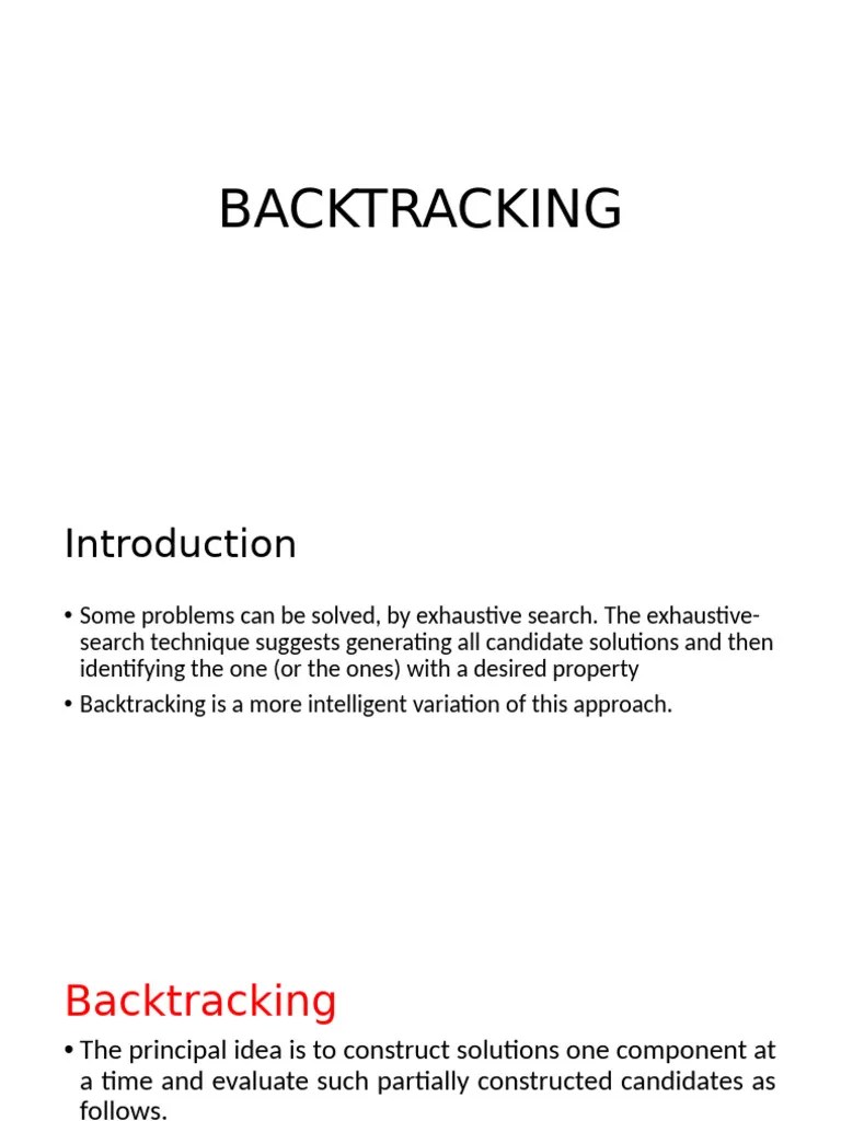 Backtracking | PDF | Mathematical Logic | Computer Programming