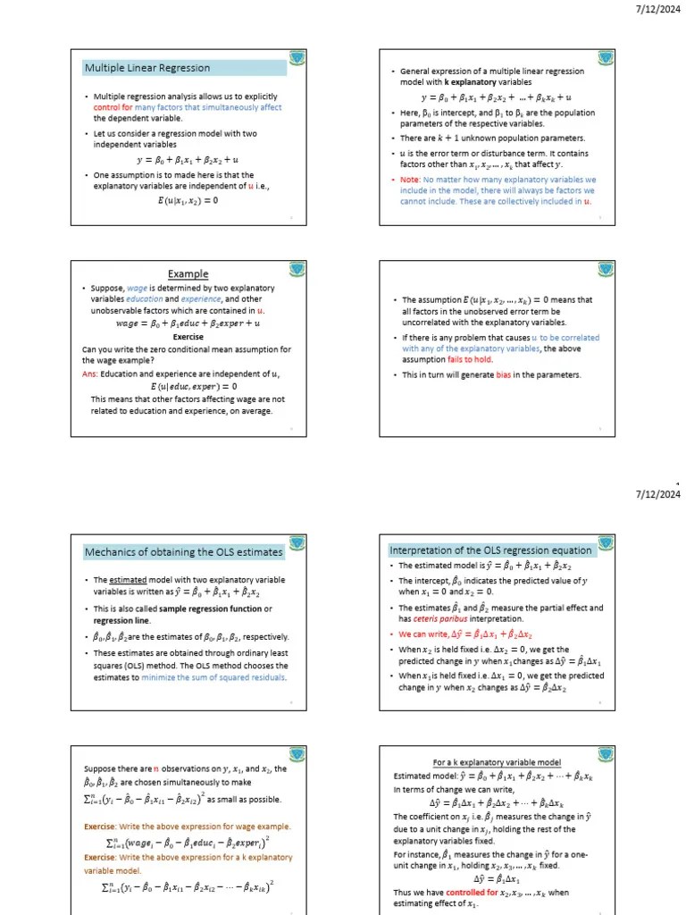 Multiple Regression | PDF | Linear Regression | Ordinary Least Squares