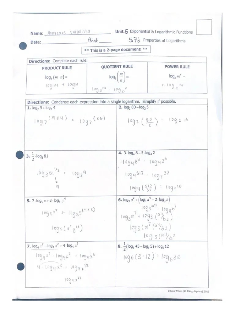 Unit 5 Exponential & Logarithmic Functions | PDF