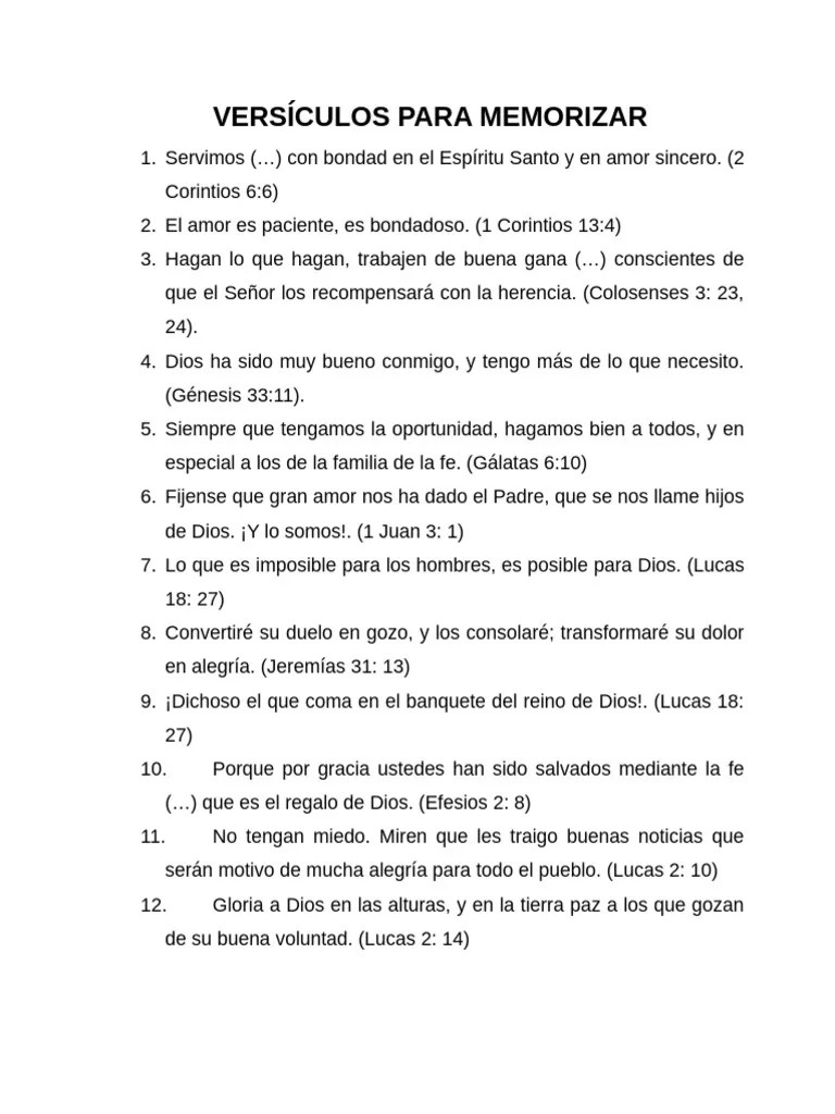 Versículos Para Memorizar | PDF