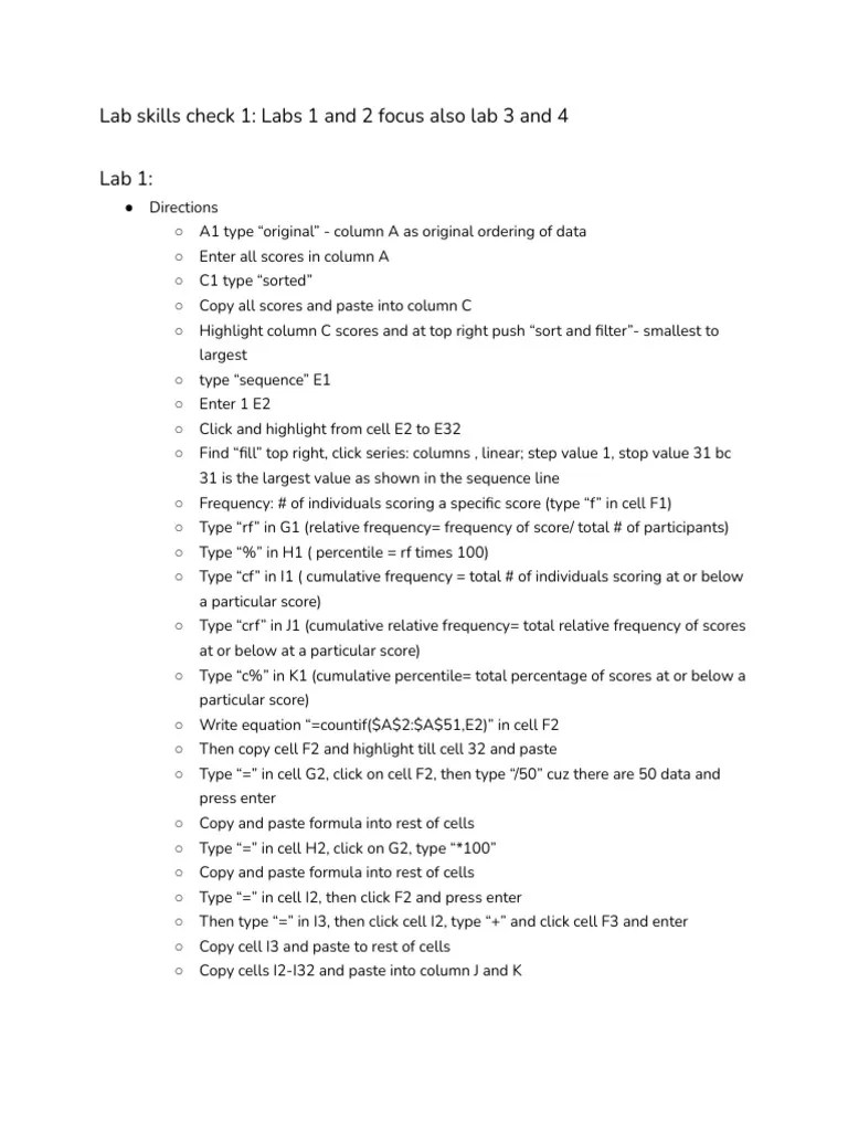 Lab Checkup Notes 1 - Google Docs | PDF | Histogram | Applied Mathematics
