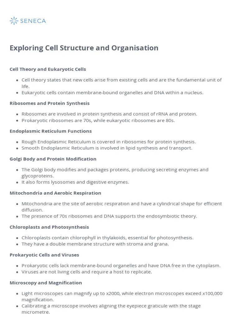 Exploring_cell_structure_and_organisation | PDF | Cell (Biology ...
