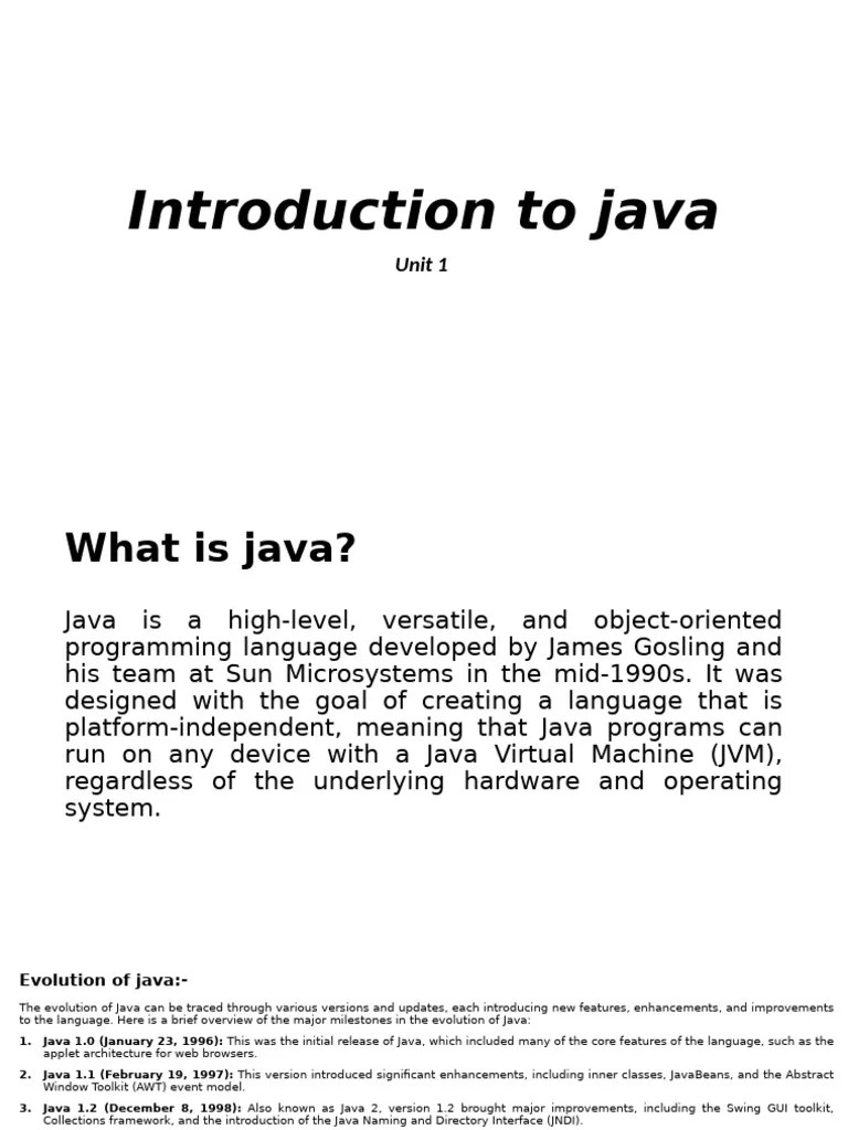 Unit 1 Java | PDF | Control Flow | Java (Programming Language)