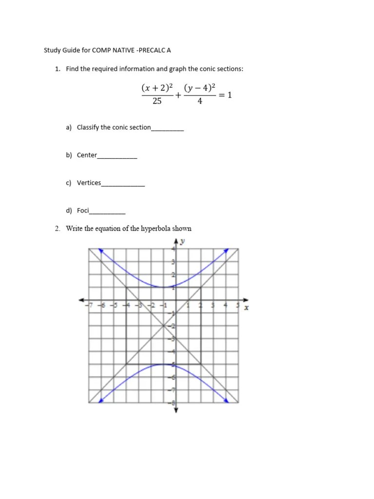 STUDY GUIDE-PRECALC A (1) | PDF | Linear Algebra | Numerical Analysis