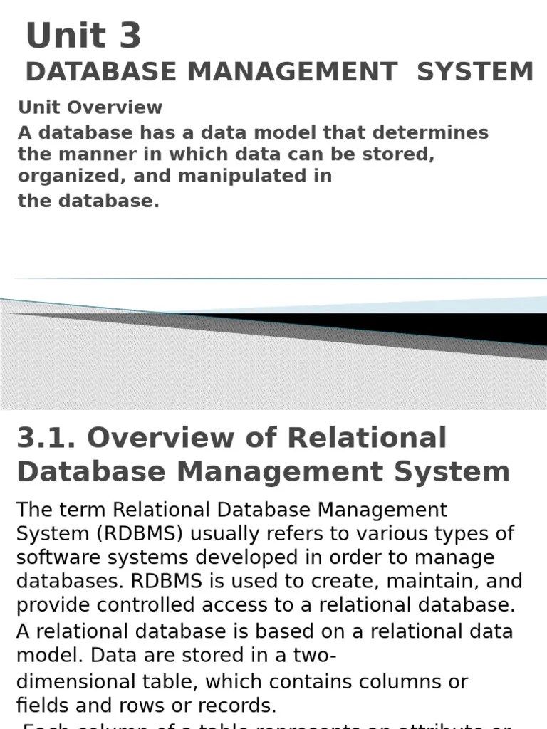 Grade 12 Unit 3 | PDF | Relational Database | Sql