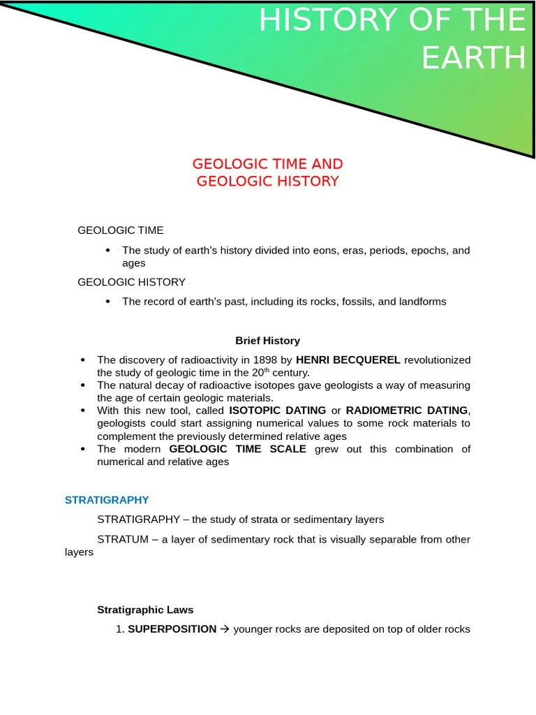 Geologic Time And Geologic History Pdf Geologic Time Scale Geology