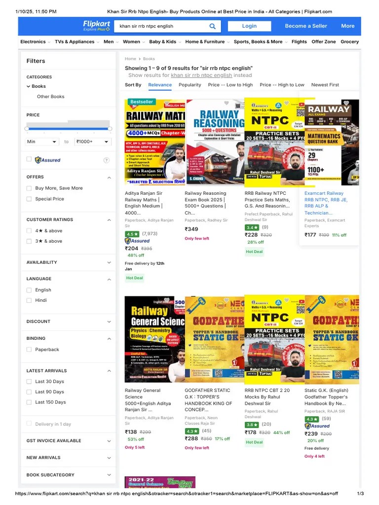 Khan Sir Rrb Ntpc English- Buy Products Online At Best Price In India ...