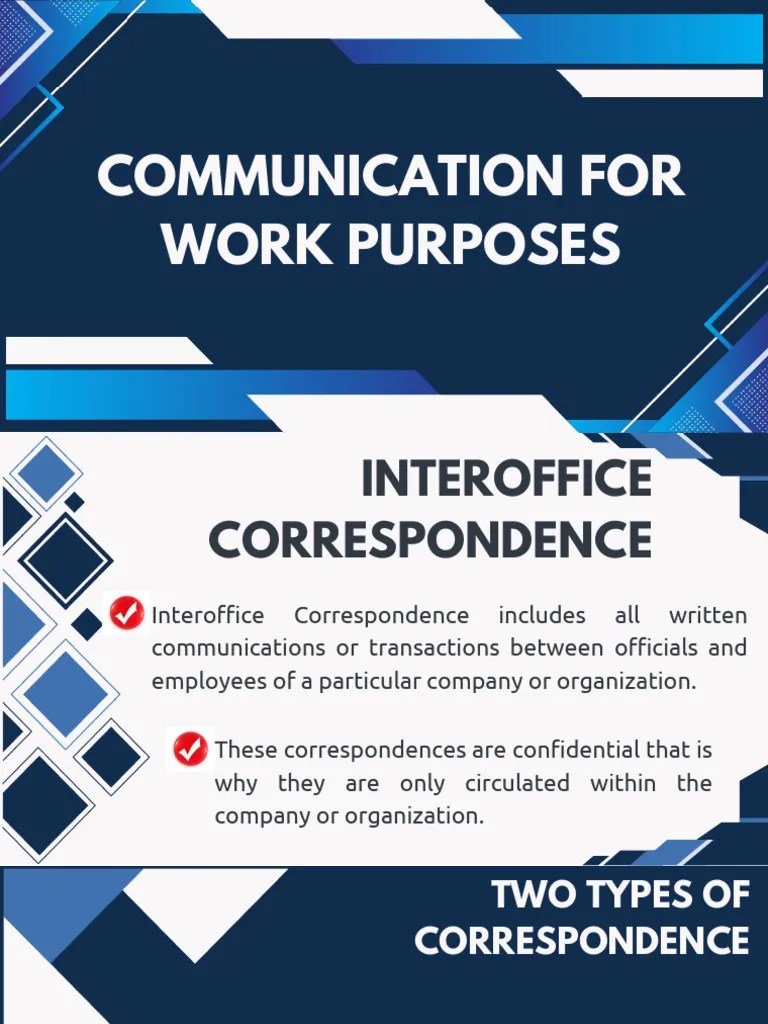 Communication For Work Purposes | PDF | Memorandum | Communication