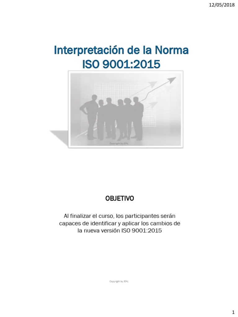 CURSO INTEGRAL DE INTERPRETACION ISO 9001 2015 | PDF | Sistema De ...