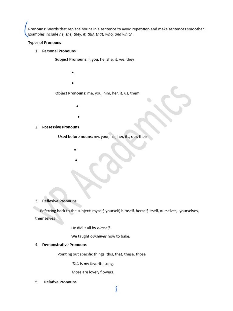 Pronouns | PDF | Pronoun | Syntax