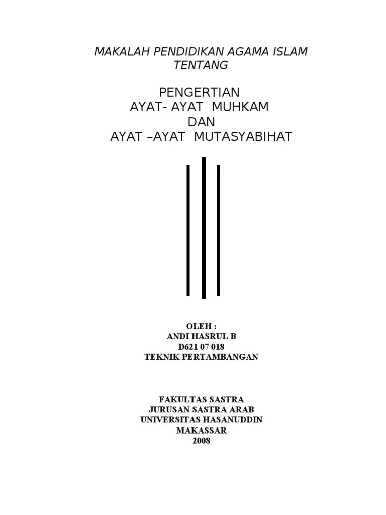 Ayat2 Muhkam Dan Ayat2 Mutasyabihat | PDF