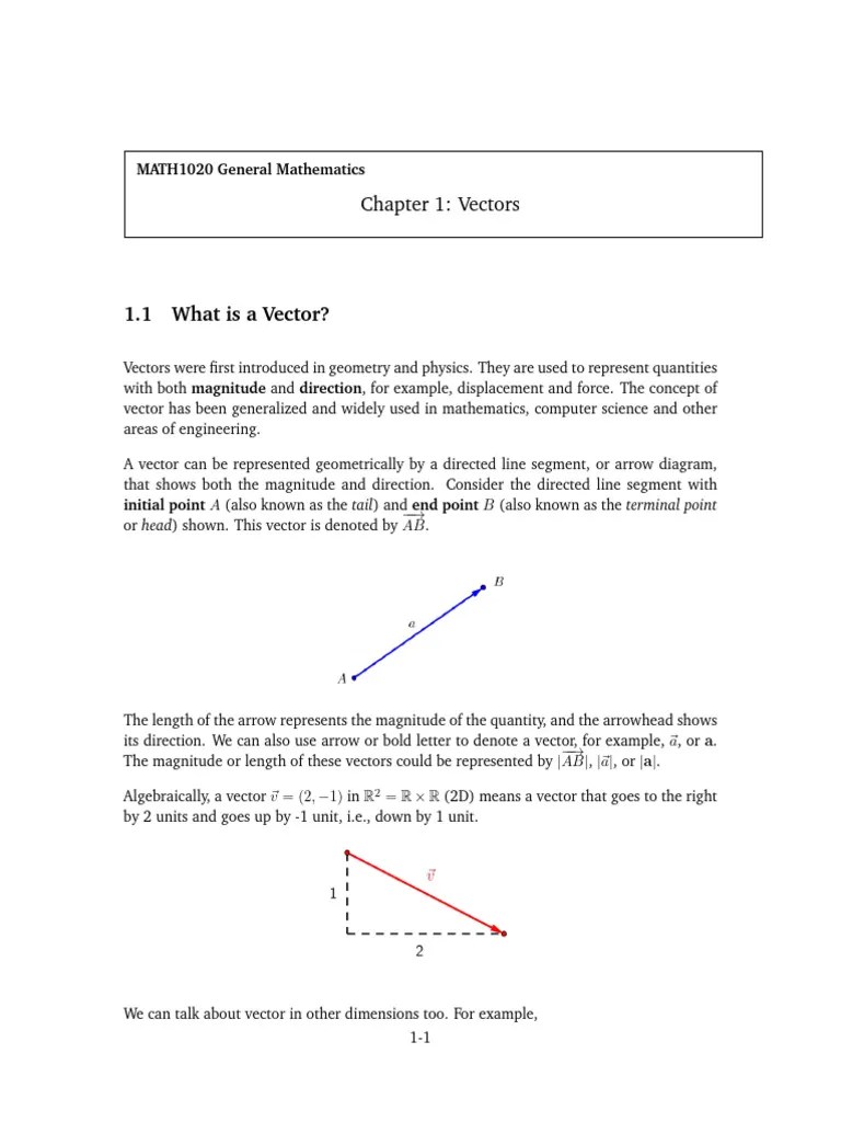 C1_Vectors | PDF | Euclidean Vector | Euclidean Geometry