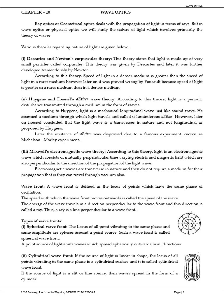 Physics-wave Optics | PDF | Angular Resolution | Diffraction