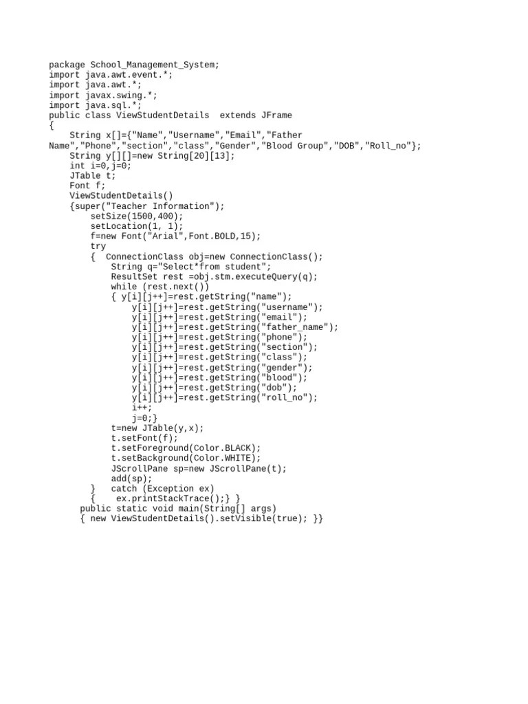 View Student Details | PDF