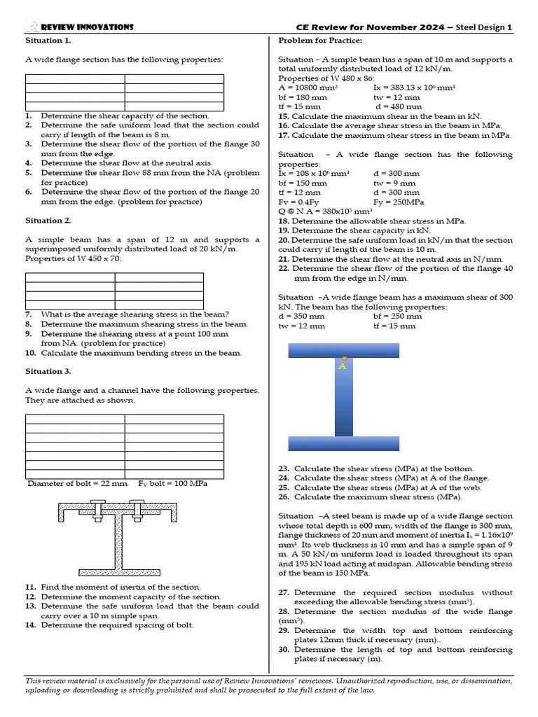 1 - Steel Beam Shear And Bending (D&A) | PDF | Bending | Beam (Structure)