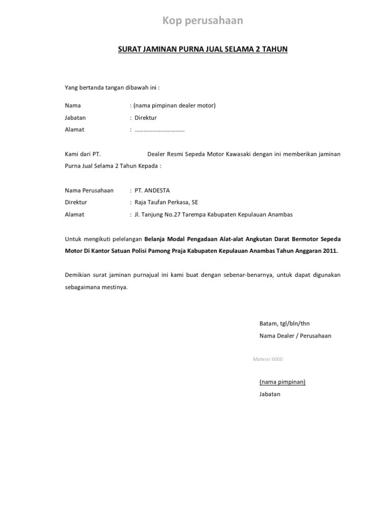 Di indonesia sendiri, sejak kerajaan majapahit sudah menggunakannya untuk mengirim informasi ke tempat yang lain. Contoh Surat Garansi Pekerjaan Konstruksi Download Contoh Surat Lengkap