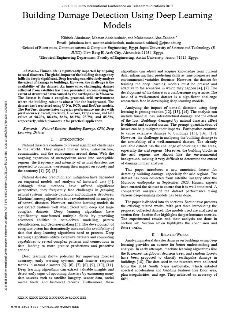 Building Damage Detection Using Deep Learning Models | PDF | Machine Learning | Deep Learning