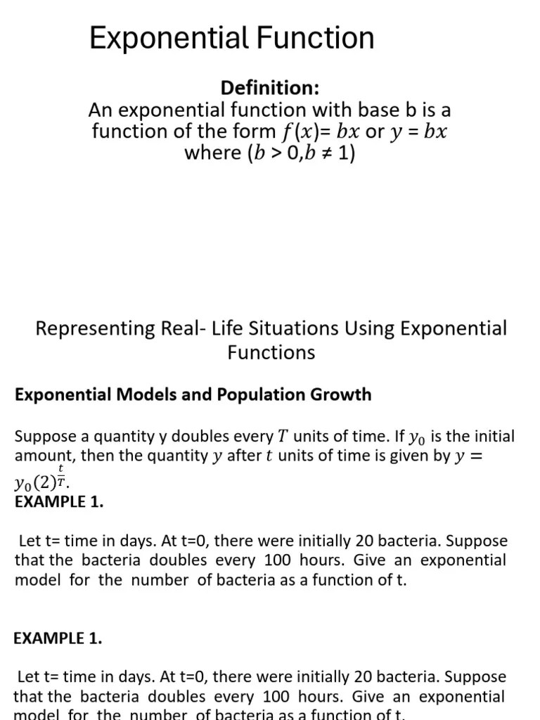 Exponential Function | PDF | Applied Mathematics
