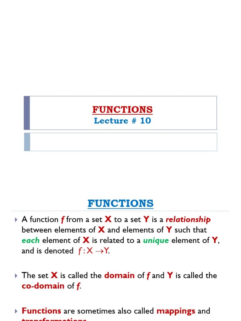 Lecture # 10(11) | PDF | Function (Mathematics) | Functions And Mappings