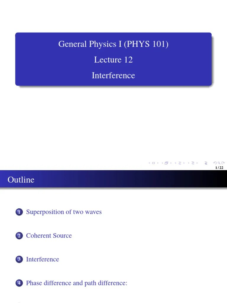 Interference-01 | PDF | Coherence (Physics) | Light