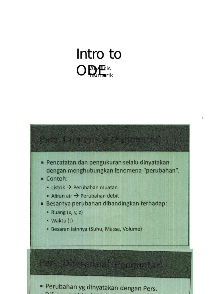4_Intro-to-ODE | PDF | Nonlinear System | Ordinary Differential Equation