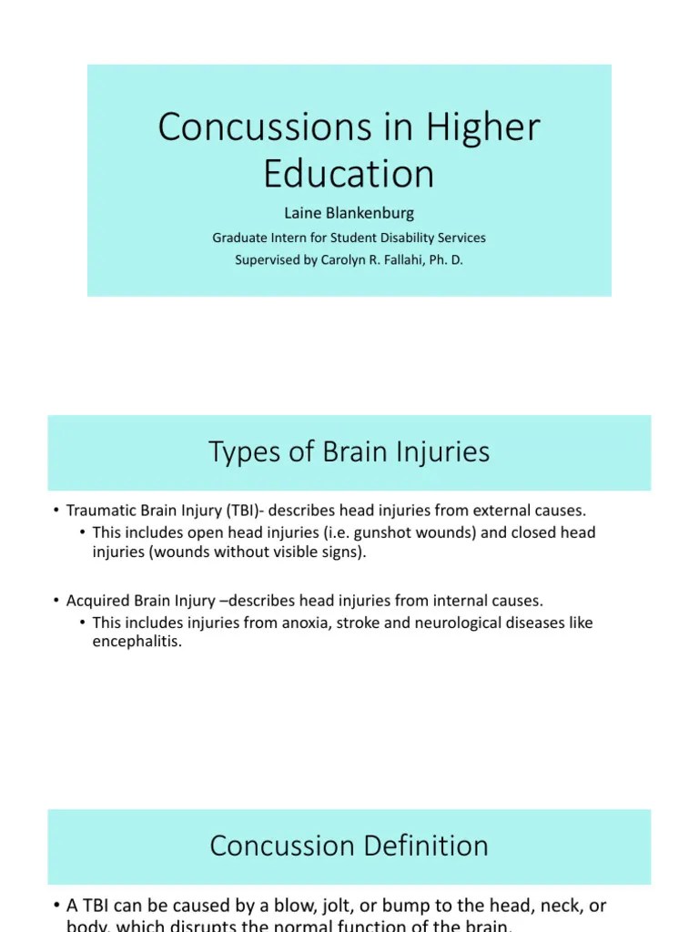 ConcussionPresentation | PDF | Concussion | Traumatic Brain Injury